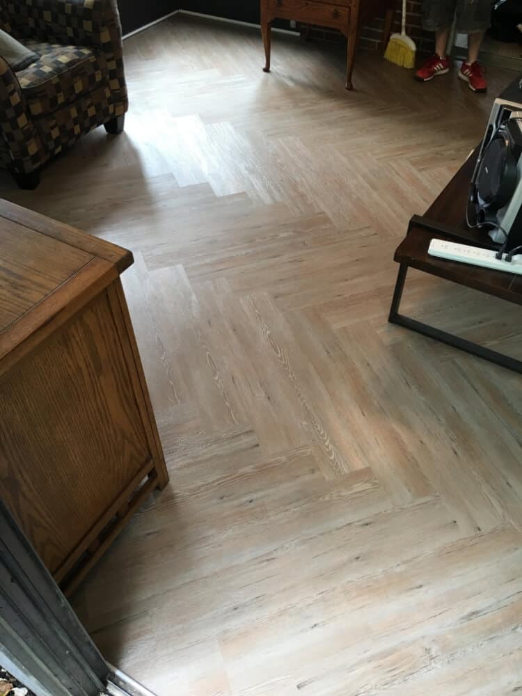 Diagonal patterned flooring
